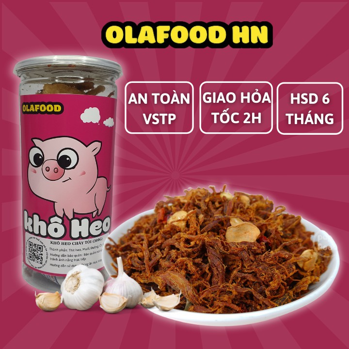 Khô heo cháy bơ tỏi 300g thơm, ngon, chuẩn vị OlafoodHN thế giới đồ ăn vặt
