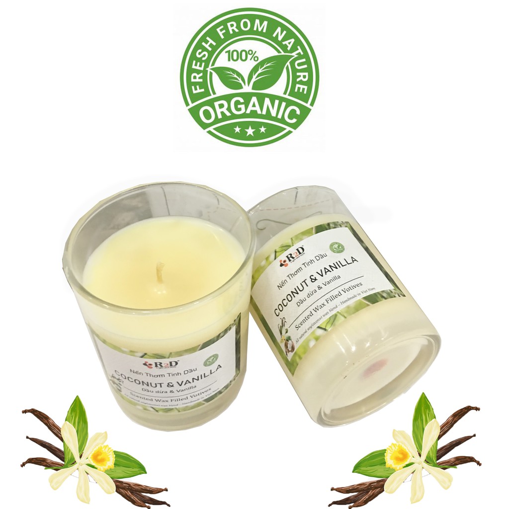 2 Ly Nến Thơm Tinh Dầu Dừa - Vanilla