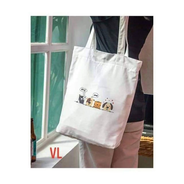 [Túi tote] Túi vải in hình 4 con vật BLA0919