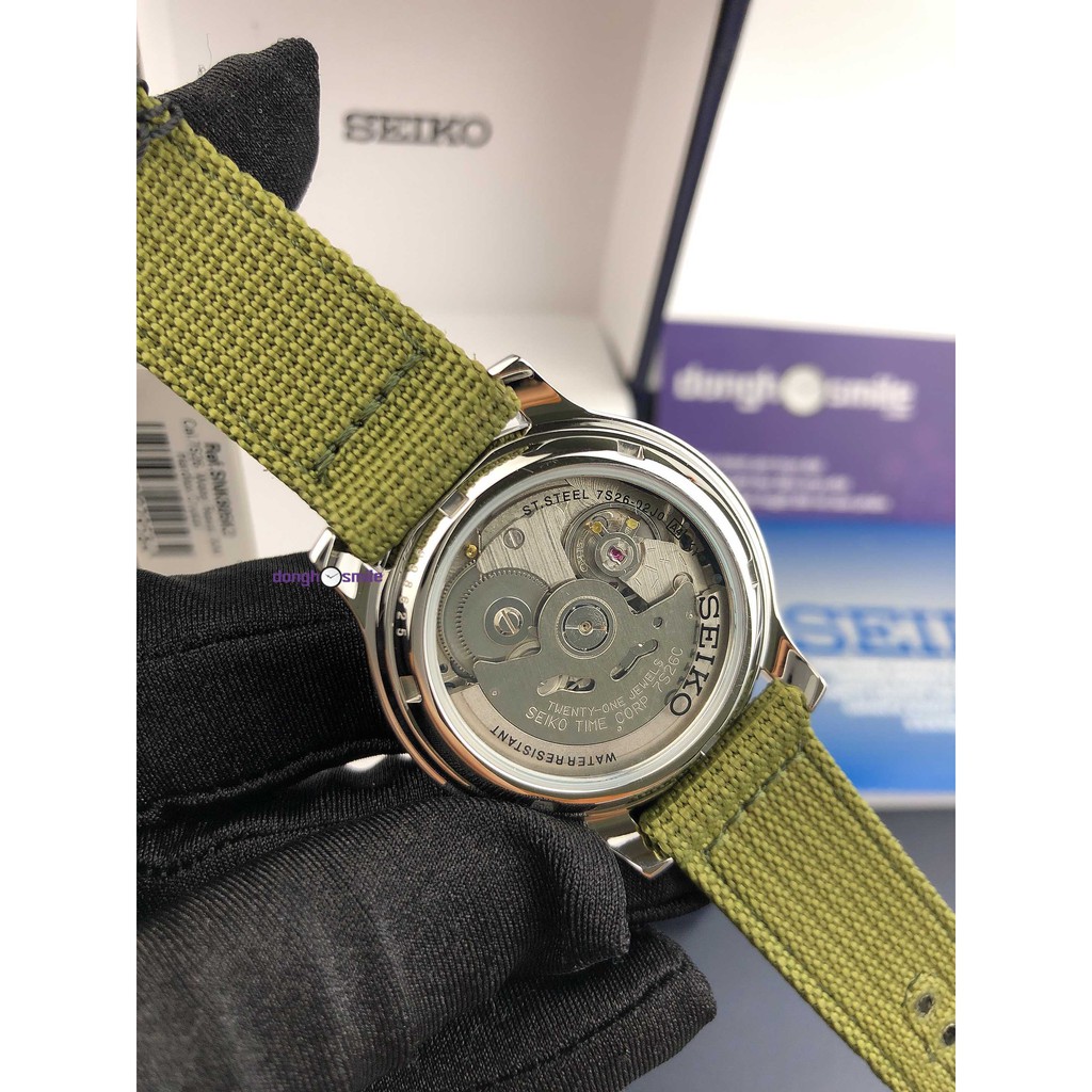 Đồng hồ nam Seiko TpHCM xanh lính SNK805K2
