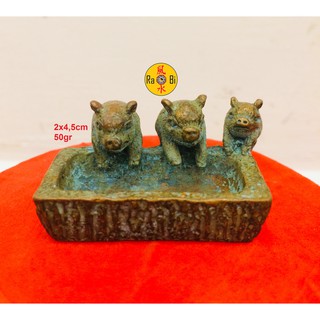 3 Con Heo - Tượng Đồng Đỏ Phong Thủy