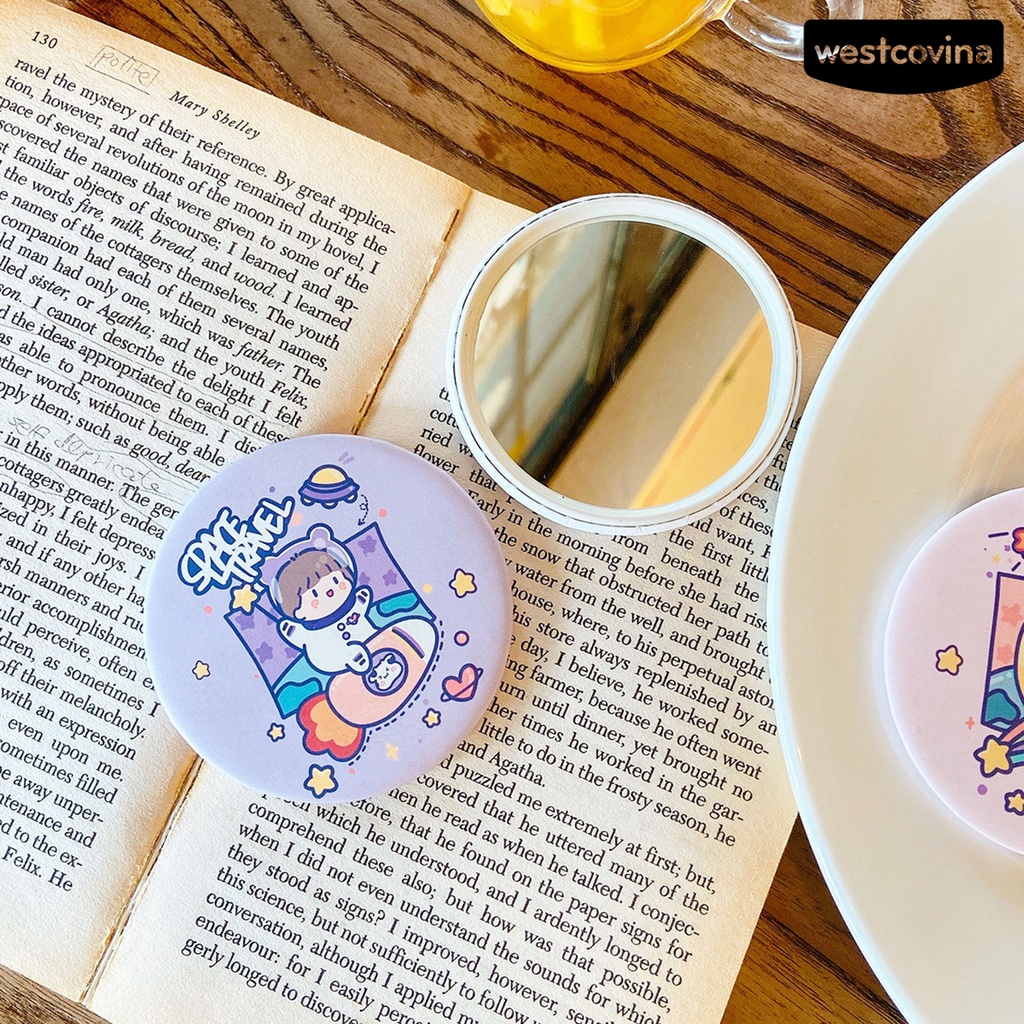 [Hot]✍Set 10 Gương Trang Điểm Hình Tròn Với Tay Cầm Cố Định Tiện Dụng Cho Nữ