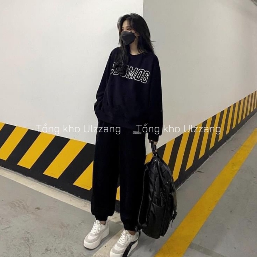 Set Bộ Nỉ Bông Cosmos Áo Hoodie Dài Tay Quần Bom Bo Gấu Chất Siêu Dày Dặn Phong Cách Thể Thao | BigBuy360 - bigbuy360.vn