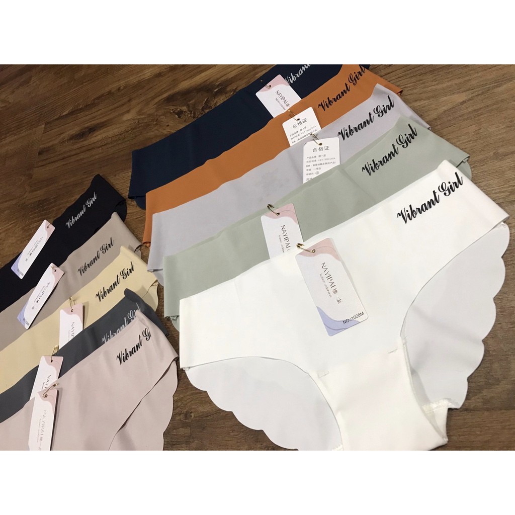 Quần lót đúc su viền sóng cực xinh màu da/màu đen