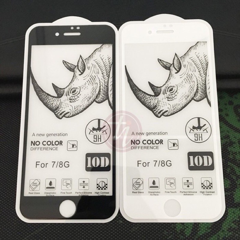 Kính Cường Lực iPhone Full Màn 10D Tê Giác Cao Cấp Chính Hãng 6/6s/7/7plus/8/8plus/plus/x/xr/xs/11/12/13/14/pro/max