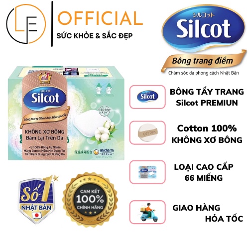 Bông Tẩy Trang Silcot Premiun Loại Cao Cấp Hộp 66 miếng