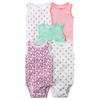 Bodysuit Sát Nách Bé Gái Carter Tay Và Cổ Phối Ren Từ Sơ Sinh Đến 24 Tháng