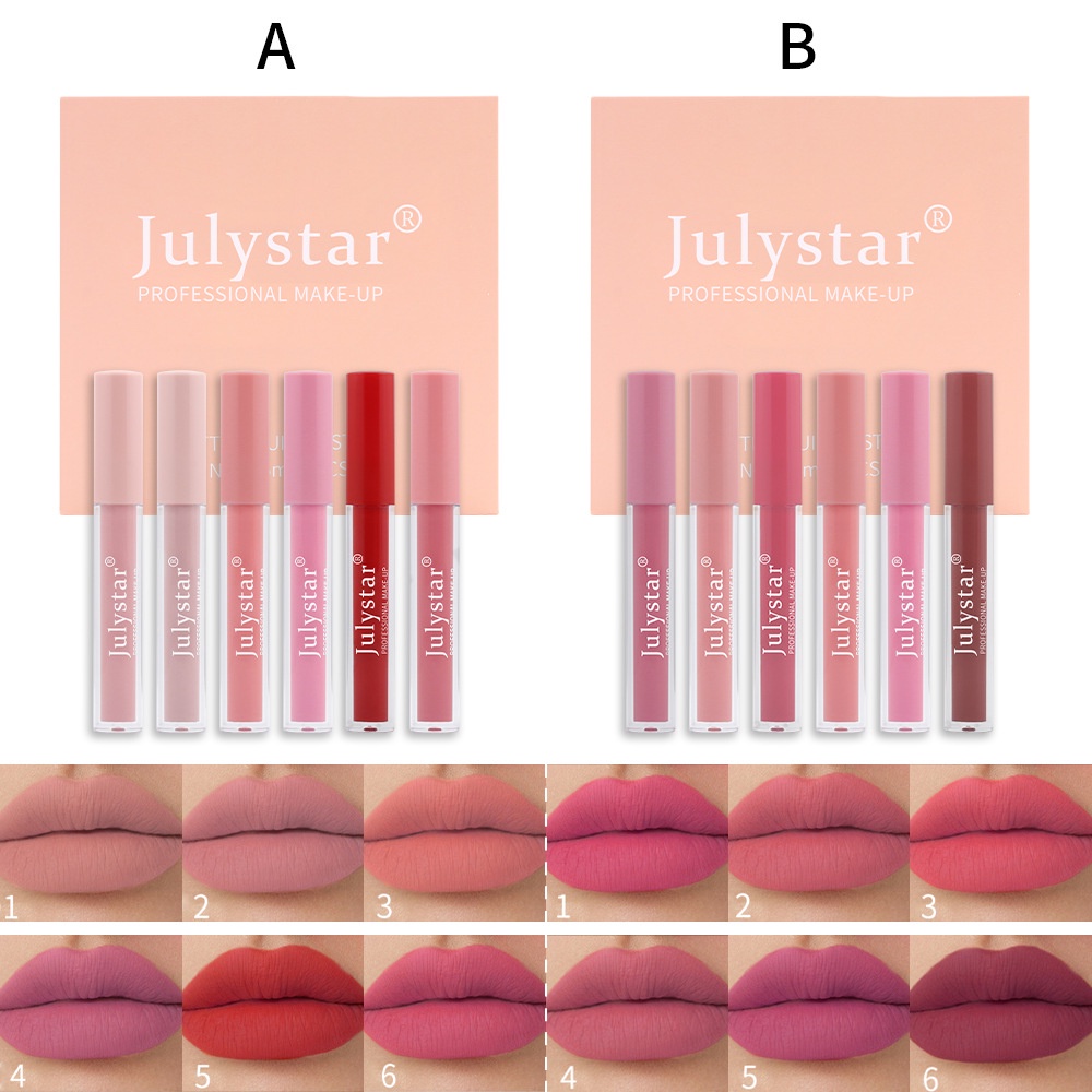 Set 6 Thỏi Son Lì Lâu Trôi Chống Thấm Nước Dưỡng Ẩm