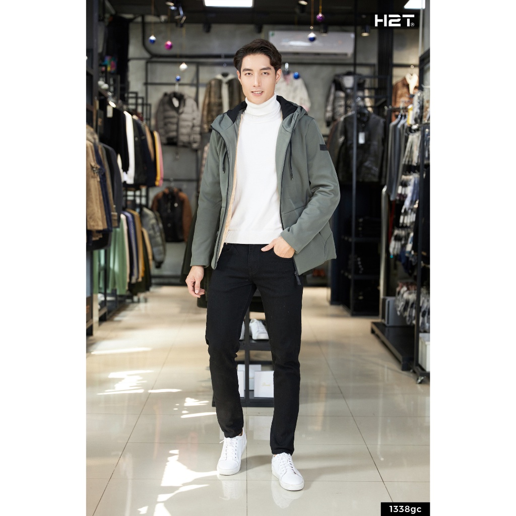 Áo Khoác Gió Nam H2T Lớp Trong Lót Lông, Thiết Kế Độc Đáo Phối Túi Chéo Cùng Túi Dọc Khóa Kéo 1338