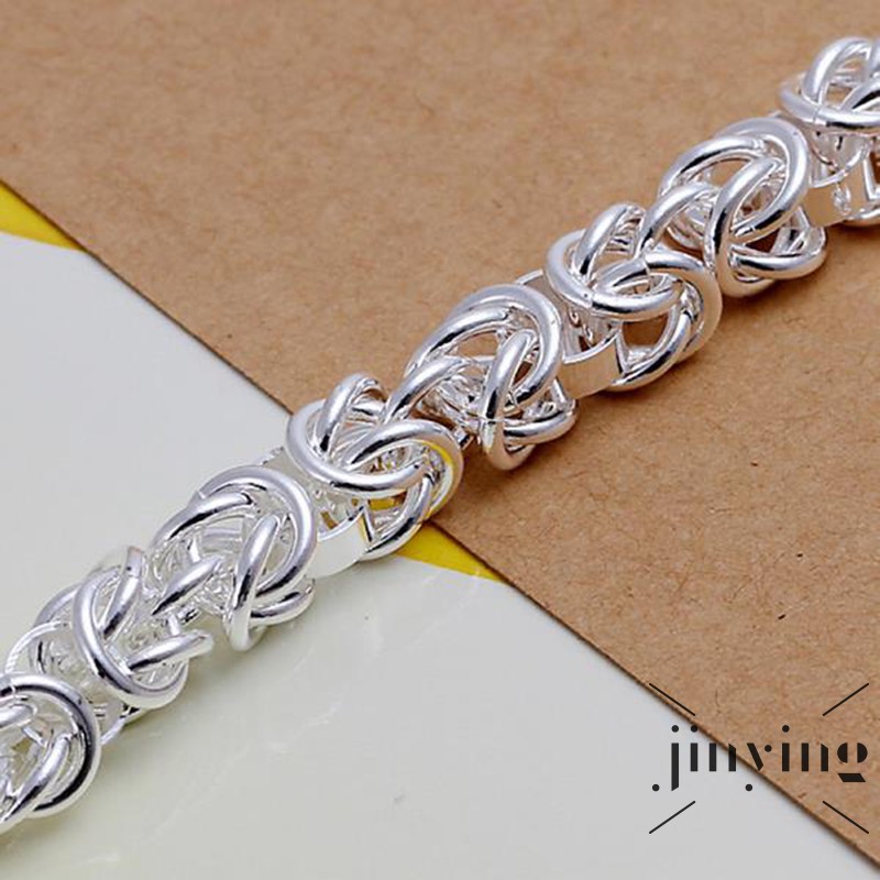 GETNOIVAS Vòng đeo tay mạ bạc 925 kiểu dây xích ấn tượng