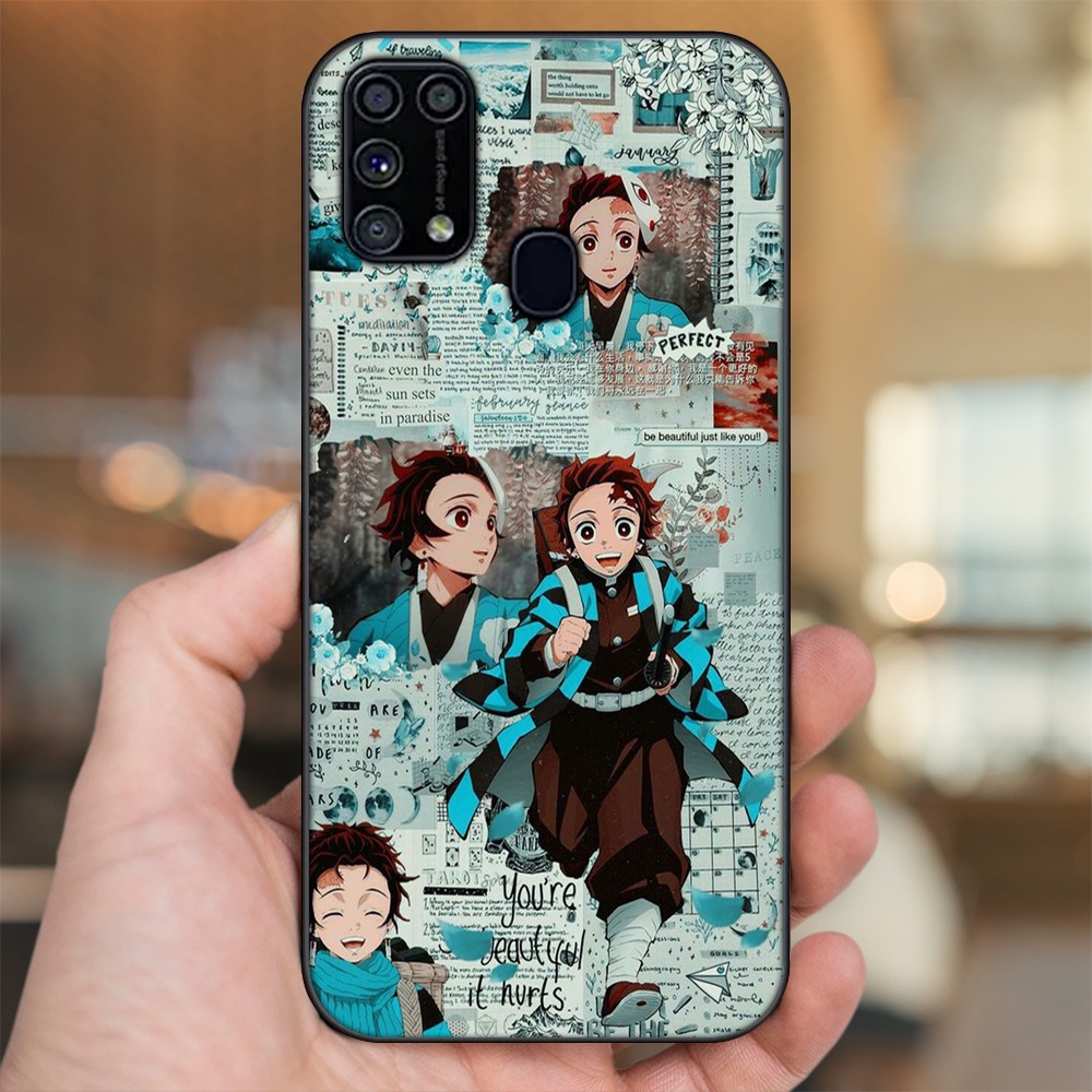 Ốp lưng Samsung M31 viền đen in hình Tanjiro Kimetsu No Yaiba