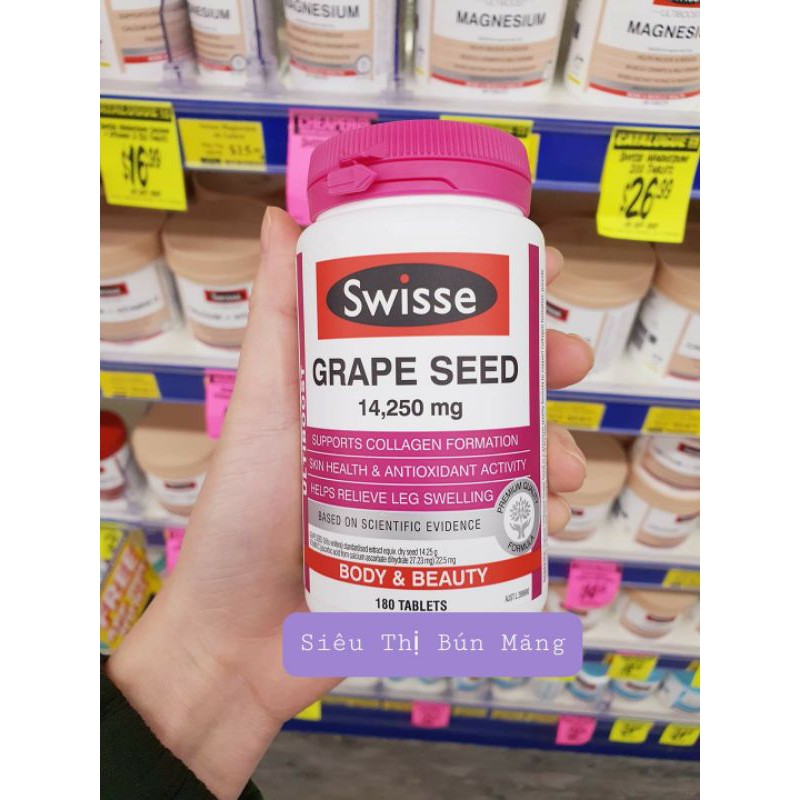 tinh chất hạt nho Swisse grape seed 300 viên