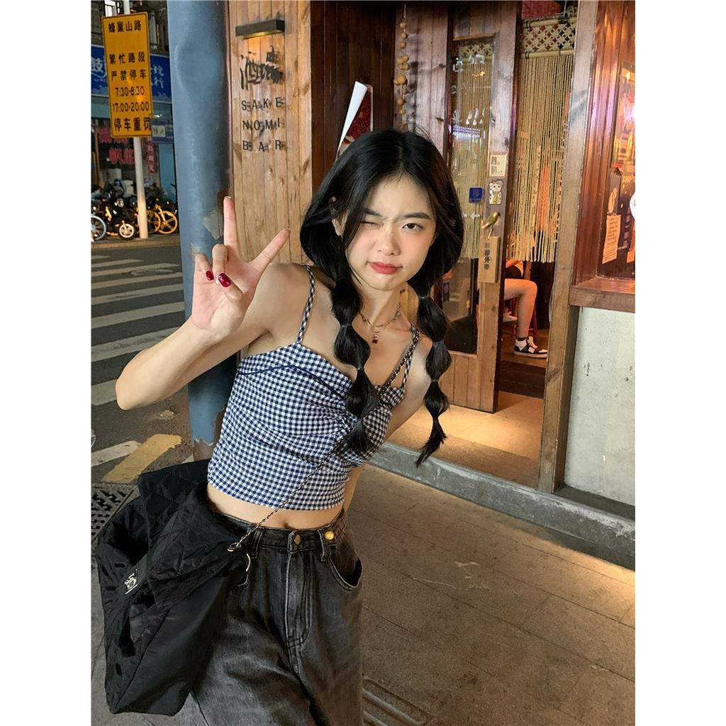Áo Dây Sọc Ca Rô Dáng Ôm Thời Trang Dạo Phố Thanh Lịch 63709