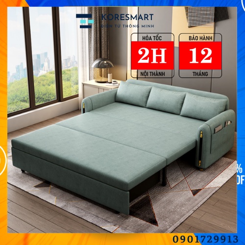 Giường sofa thông minh gấp gọn, Ghế sô pha đi văng đa năng giá rẻ phong cách hiện đại, Khung thép chắc chắn có hốc để đồ