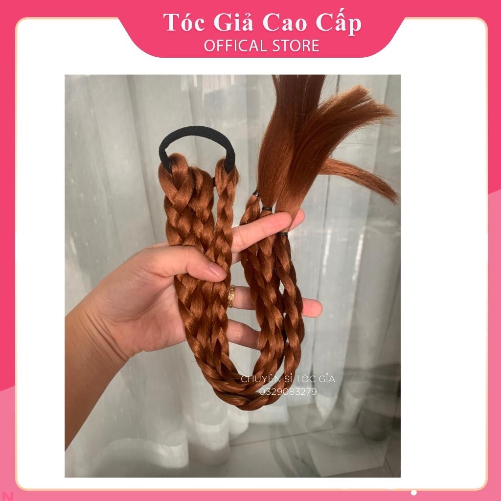Tóc giả nữ dây cột tóc kèm bính , gồm 3 dây tết tóc QJM360