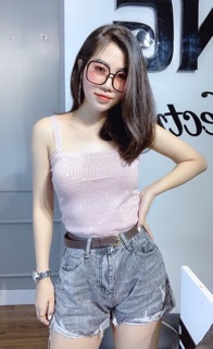 Áo 2 dây len mongtoghi đá (Quảng Châu)