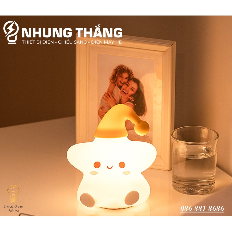 Đèn Ngủ Hình Ngôi sao Siêu Dễ Thương WH-A23 - Thay Đổi Màu Sắc Tùy Thích - Silicon Mềm Mại Siêu Bền-Pin Sạc Tích Điện