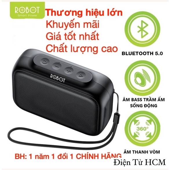Giá Tốt-ROBOT Loa Bluetooth Mini 5.0 Hỗ trợ thẻ Micro SD &amp; USB -RB100- BH 1 năm 1 đổi 1 CHÍNH HÃNG