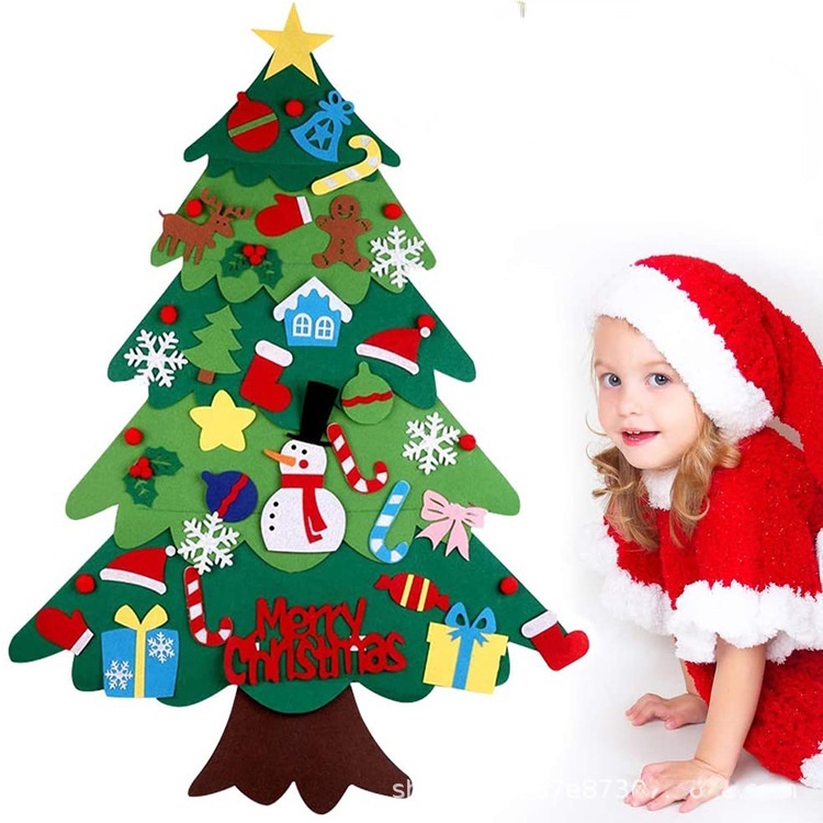 Phụ kiện treo trang trí cây thông noel bằng vải nỉ thủ công