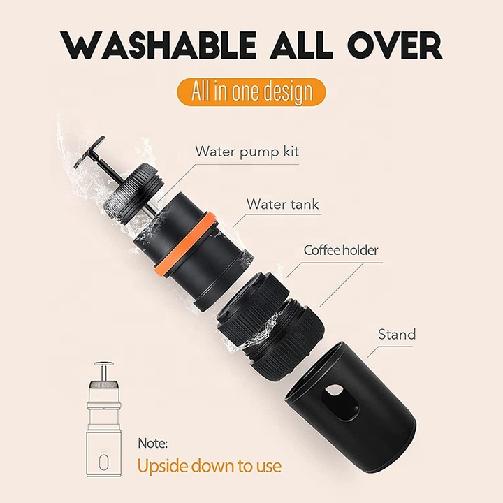 [ Bảo hành 12 tháng] Máy pha cà phê Mini Espresso cầm tay 2 trong 1 mã EF-2-8 Lực nén lên tới 15 bars