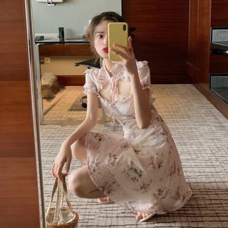 ĐẦM NỮ RETRO THIẾT KẾ SƯỜN XÁM