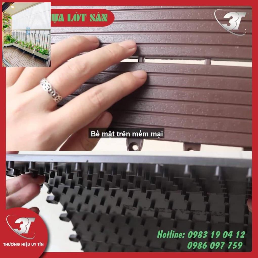 Vỉ nhựa lót sàn 3T kích thước 30x30x1cm. Tấm lót sàn ban công, chống trơn trượt nhà tắm