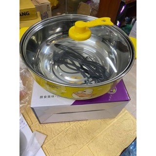 Nồi lẩu điện mini 24cm nika 1000w inox 304 - bếp lẩu gia đình 24 cm siêu tốc