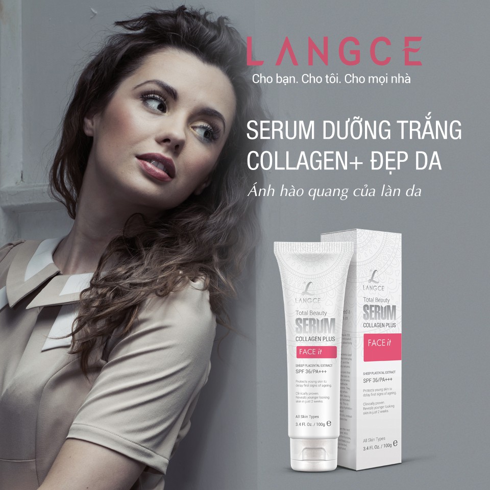SERUM ĐẸP DA COLLAGEN+ FACE it DƯỠNG TRẮNG DA, GIỮ ẨM, MỀM MỊN 100ml BS LANGCE | BigBuy360 - bigbuy360.vn