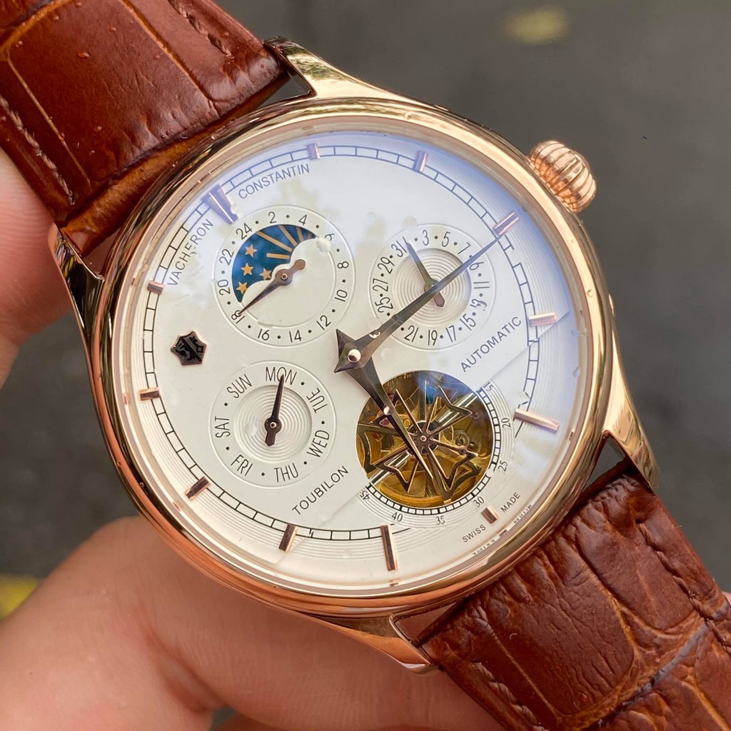 Đồng Hồ Cơ Nam VACHERON Cao Cấp - Đồng Hồ đeo tay Dây Da Nam