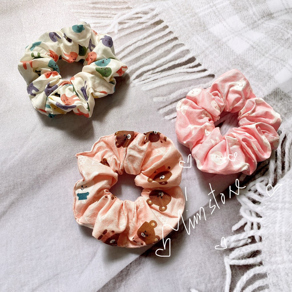 [Tím.Little]{Ảnh thật}CỘT TÓC VẢI SCRUNCHIES THỎ CONY CUTE, PHONG CÁCH ULLZANG