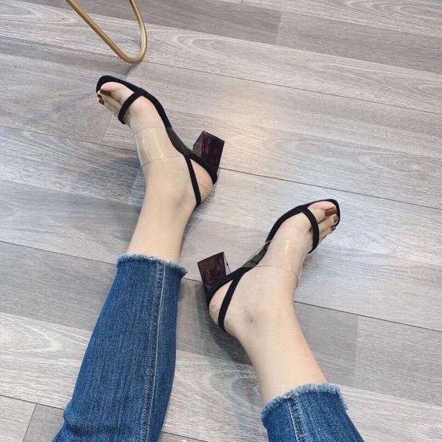 Sandal cao gót quai mika thun gót mận siêu hot Mã s59