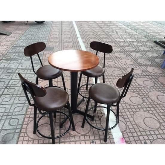 BỘ BÀN GHẾ CAFE-CÓ TỰA LƯNG-MẶT NỆM