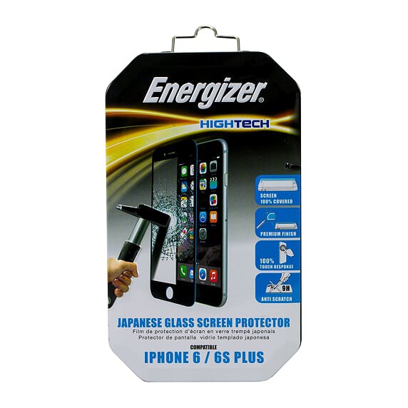 Miếng dán cường lực full viền Energizer cho iPhone 6 Plus / 6S Plus - ENHTTGPRIP6P (Đen)