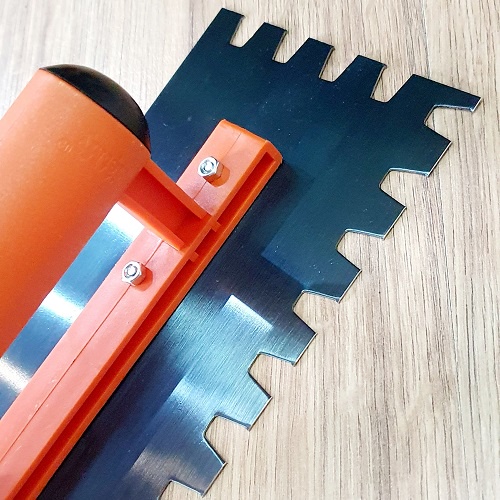 Bay Thép Chữ Nhật 30x11cm Rãnh 2 Cạnh Liền Kề Răng Cưa Lớn 1x1cm Cán Nhựa Bắt Vít Thi Công Xây Dựng Chuyên Dụng