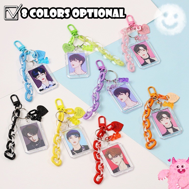 Ví Đựng Thẻ Bằng Acrylic Hình Gấu KPOP Kèm Móc Khóa DIY
