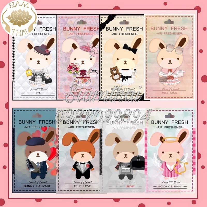 (Sẵn 33 Mùi) Túi Thơm Làm Mát Không Khí Thỏ Bunny Fresh Thái Lan