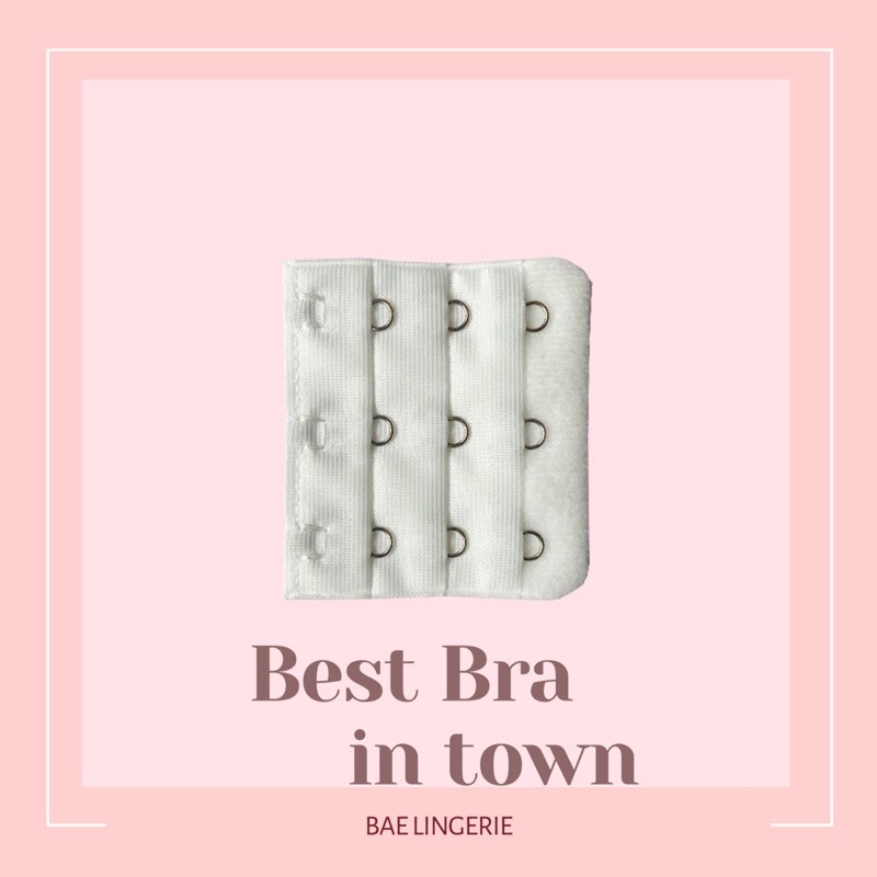 Miếng móc nối áo ngực bằng thép không gỉ loại 2 móc 3 móc màu trắng đen kem - Bae Lingerie | BigBuy360 - bigbuy360.vn
