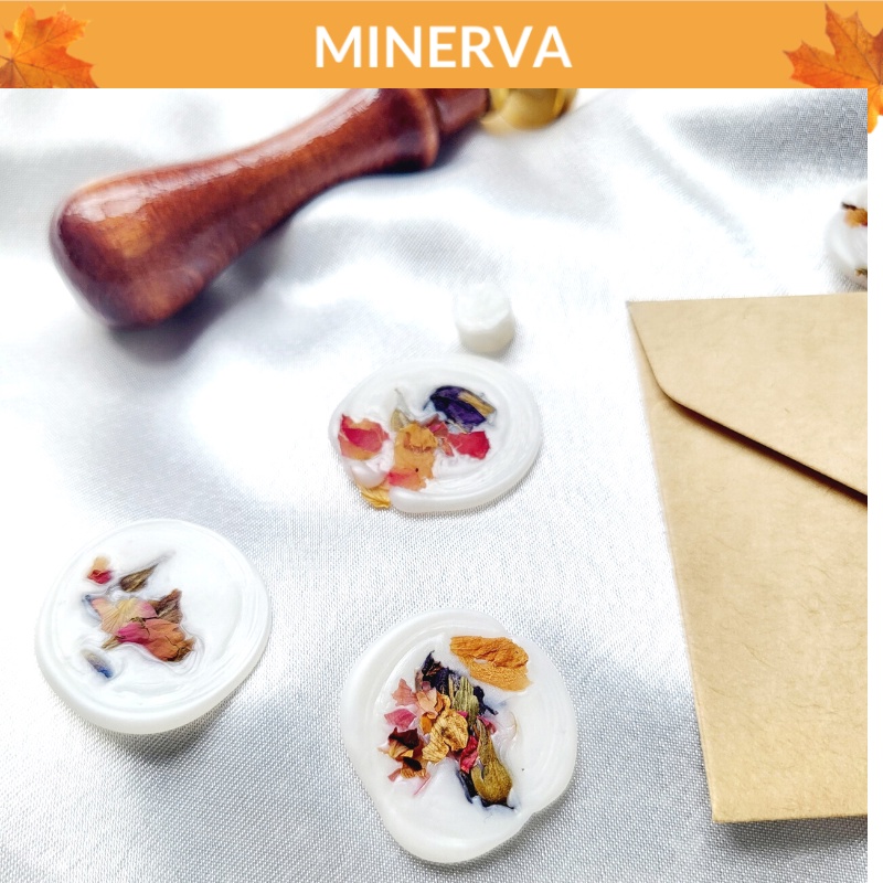 [wax seal] Set 5 Con dấu niêm phong ép hoa khô niêm phong bì thư , quà tặng , thiệp mời