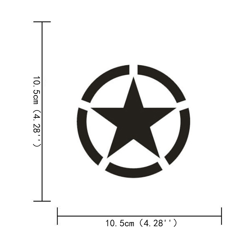 Miếng Dán Trang Trí Hình Ngôi Sao Năm Cánh Phản Quang Phong Cách Quân Đội