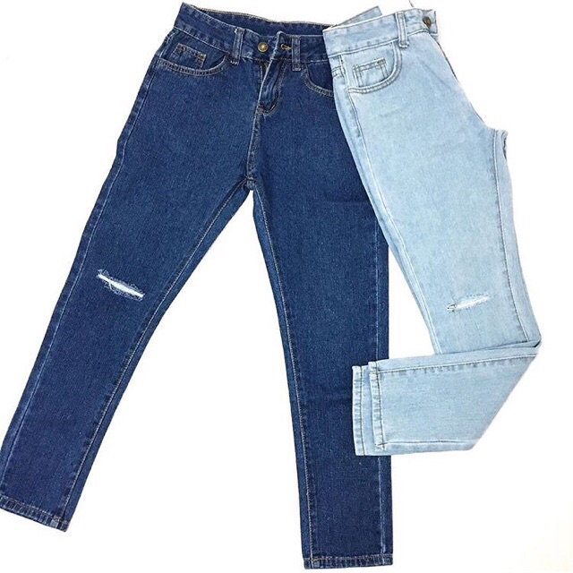 [CÓ SIZE ĐẠI] Quần Jean Baggy Boyfriends rách 1 gối | BigBuy360 - bigbuy360.vn