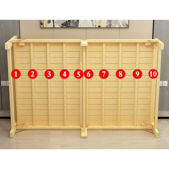 Giường ngủ - Giường ngủ gỗ thông gấp gọn, kích thước 100x195cm, tặng kèm đệm, gối