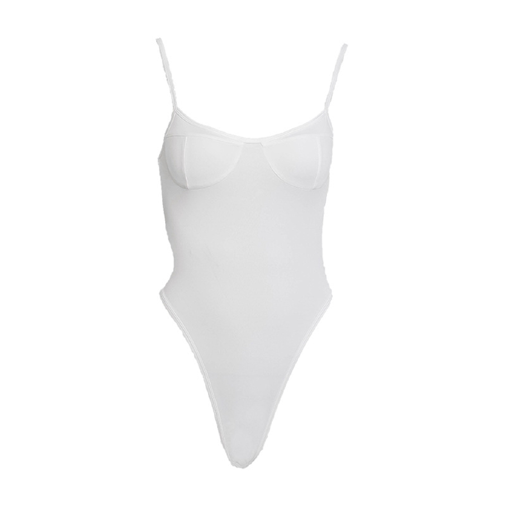 Bộ áo liền quần dáng ôm hai dây màu trơn phong cách Ý thời trang cho nữ