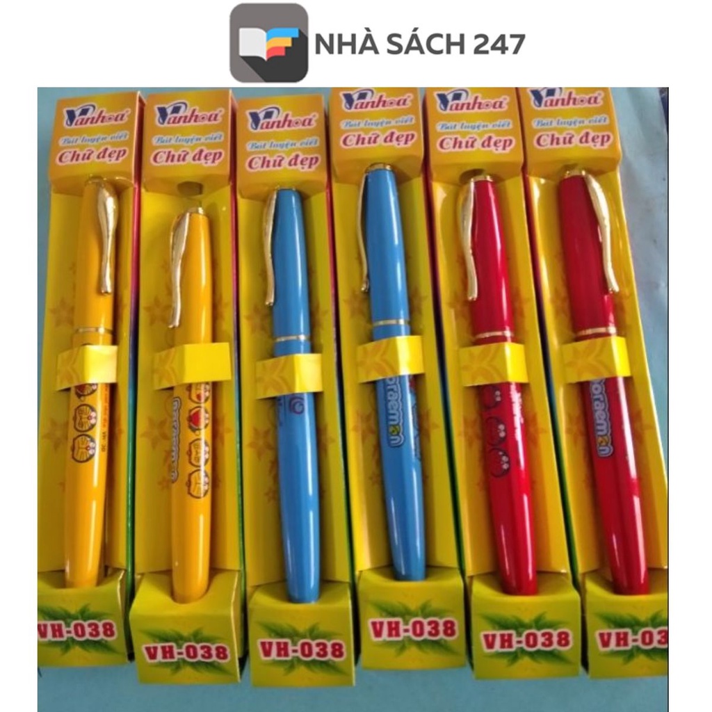 Bút máy luyện chữ đẹp ngòi mài Vạn Hoa 038 nhỏ gọn, thân bút có hoa văn độc đáo,dùng cho học sinh luyện viết chữ đẹp