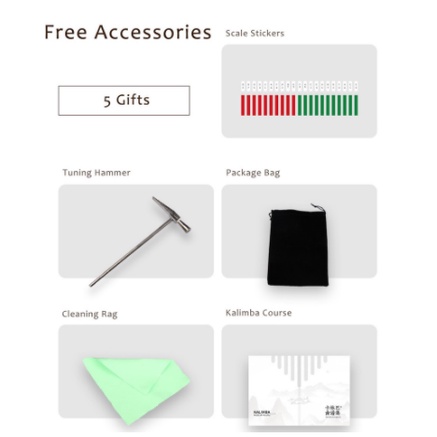 Đàn kalimba 17/21 phím bằng gỗ sồi có phụ kiện