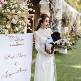 áo dài cưới hỏi trắng _ quỳnh anh
