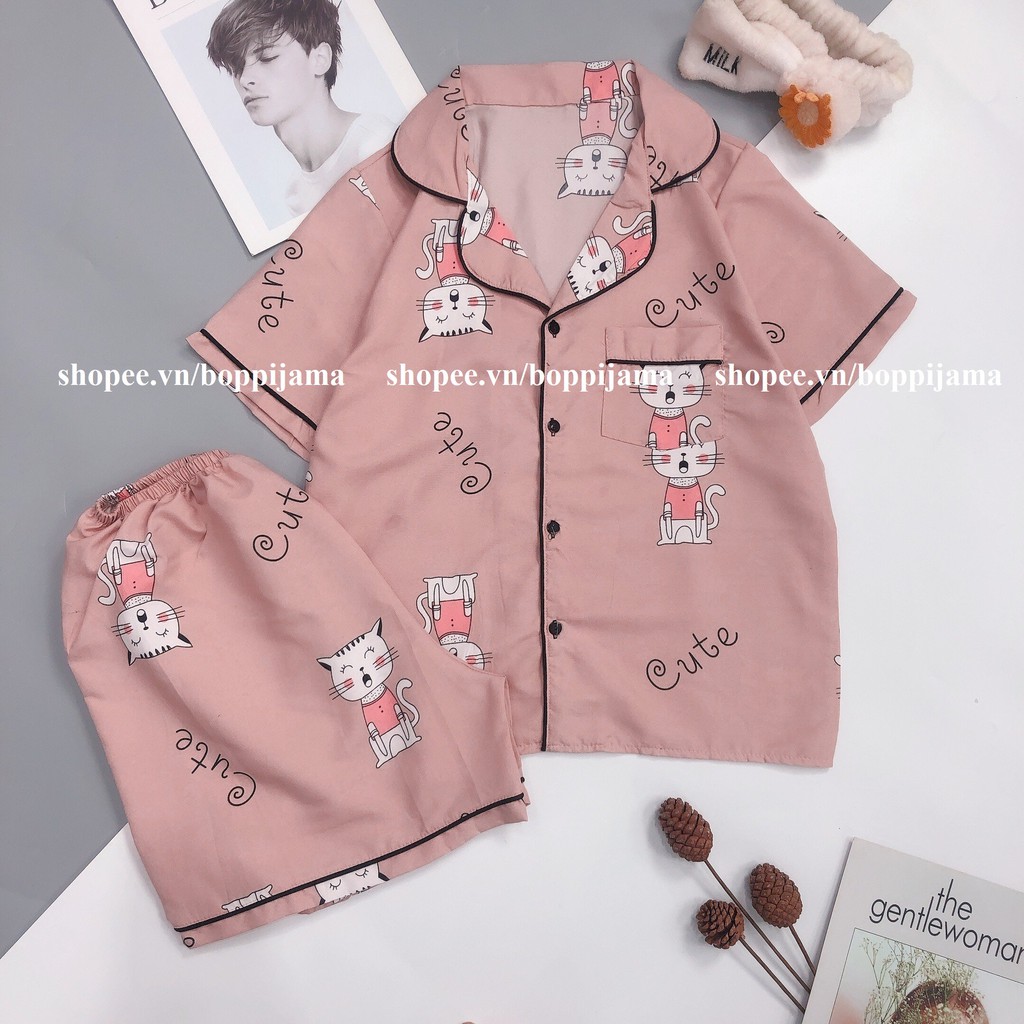 Bộ Ngủ Cộc Tay Nữ, Set Đồ Bộ Pijama Mặc Nhà Chuẩn Kate Loại 1 | BigBuy360 - bigbuy360.vn
