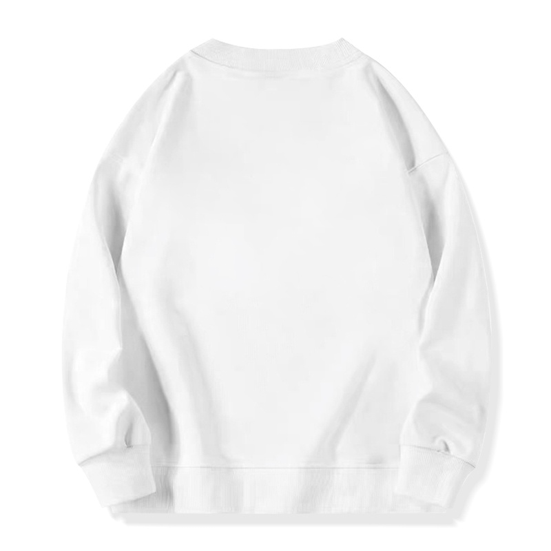 FOCUS Áo Nỉ nữ retro ulzzang BEEYANBUY trắng áo dài tay oversize unisex 100%cotton