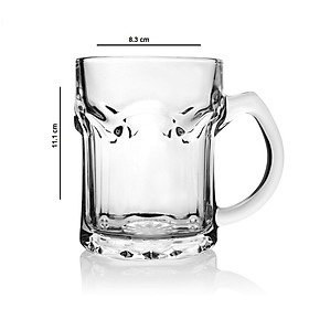 Bộ 6 Ly Thuỷ Tinh Có Quai CAMDACO-332, Dung Tích 375ml - Ly Uống Bia Size To - Ly Dày Bền Đẹp