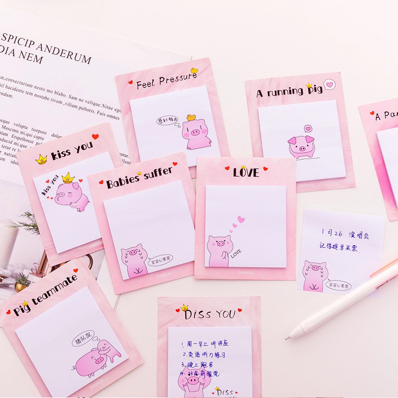 Giấy note bé heo chibi kute kiểu II T10S4.55-2019