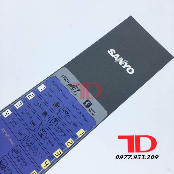 Tem bảng điều khiển dùng cho bàn phím máy giặt Sanyo U850ZT, F90VT